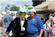 Two People Dressed in Irish Hats