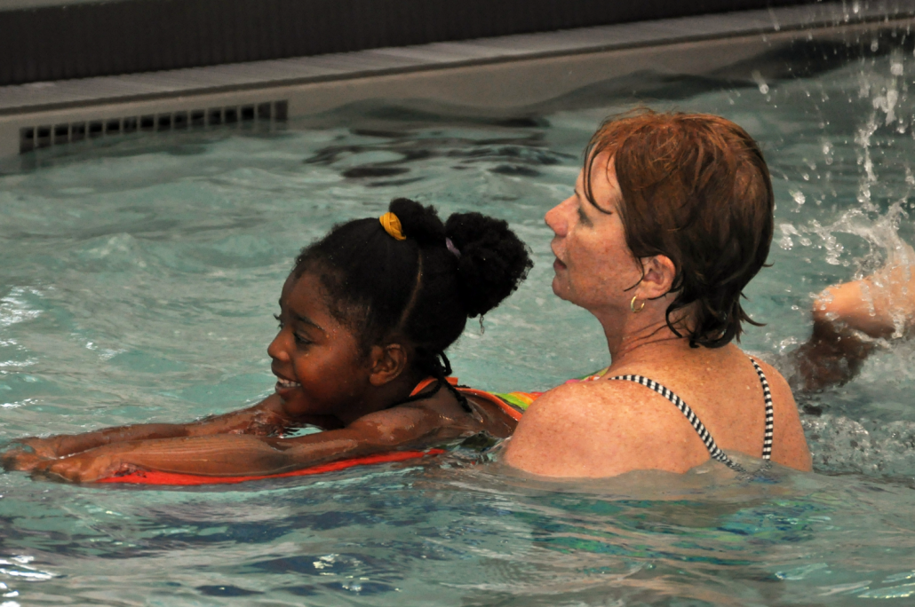 Instructor and Child at Swim Clinic